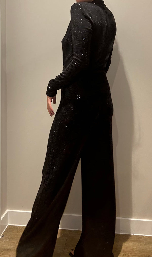 John Varvatos Black Sequin Jumpsuit