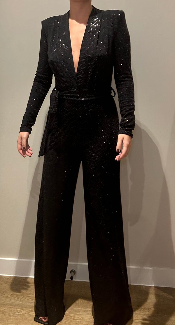 john varvatos Black Sequin Jumpsuit