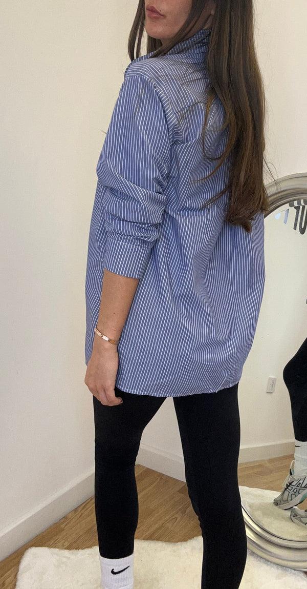 John Varvatos Blue/White Stripe Shirt