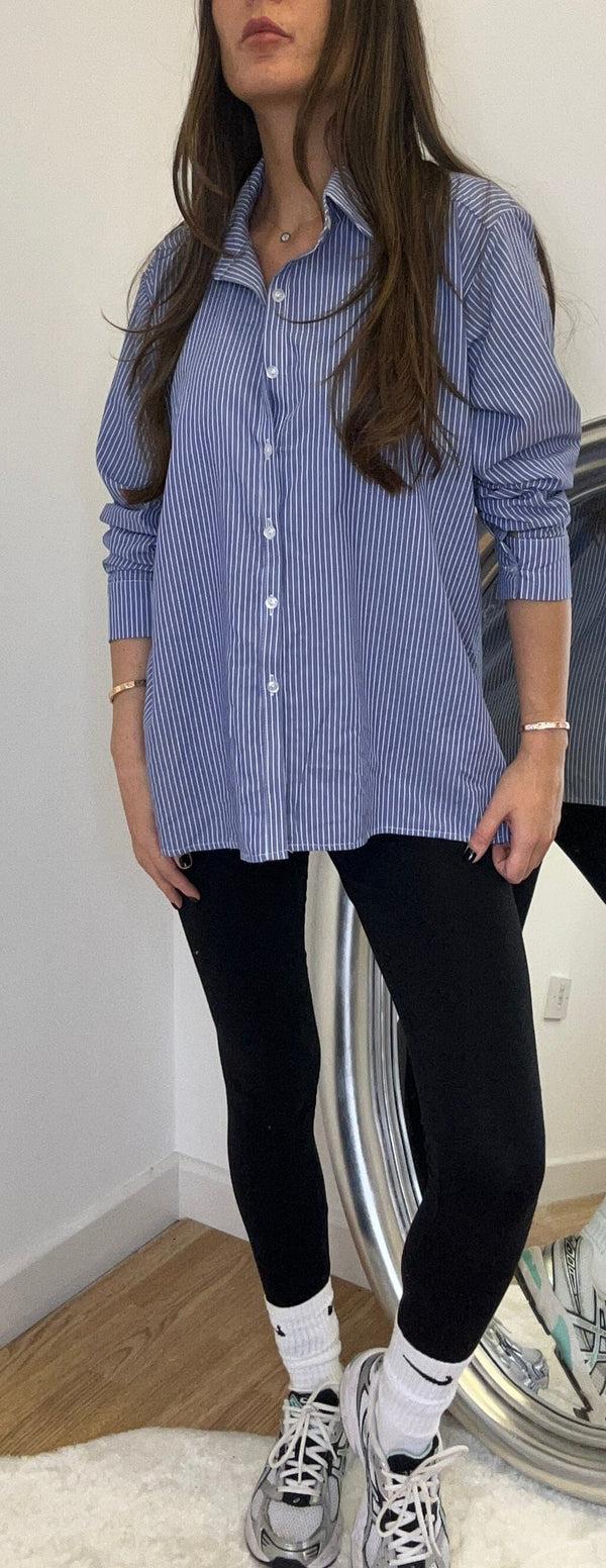 john varvatos Blue/White Stripe Shirt