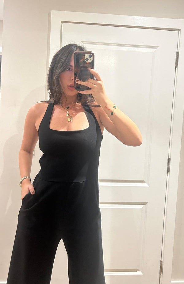 John Varvatos Halterneck Structured Jumpsuit