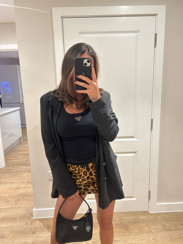John Varvatos Leopard Print Mini Skirt