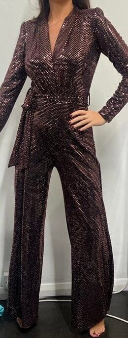 John Varvatos Rose Gold Sequin Jumpsuit