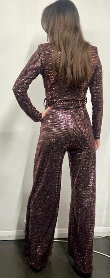 John Varvatos Rose Gold Sequin Jumpsuit