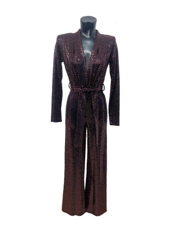 john varvatos Rose Gold Sequin Jumpsuit