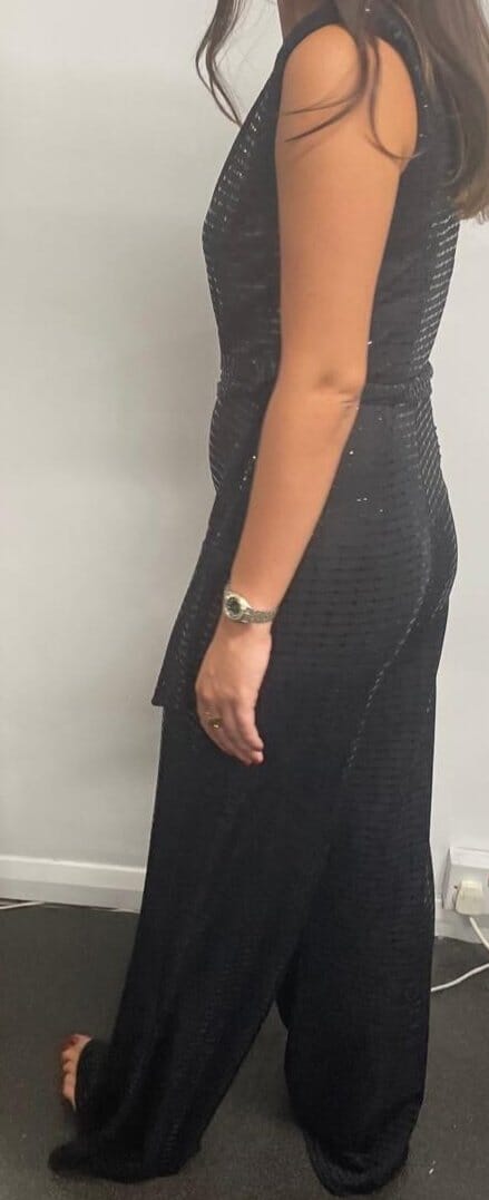 John Varvatos Sleeveless Black Sequin Jumpsuit