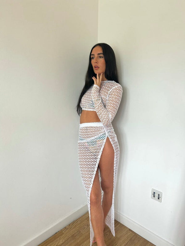 john varvatos White Netted Beach Co-Ord