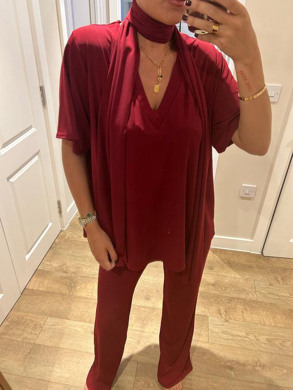 John Varvatos Wine Oversized T-Shirt Loungewear