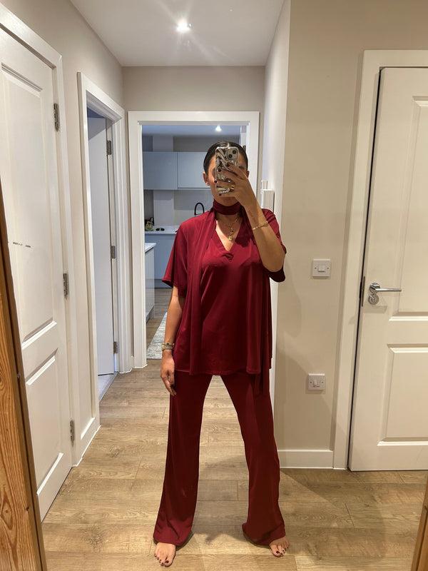 john varvatos Wine Oversized T-Shirt Loungewear