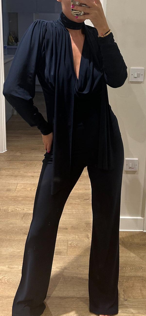 John Varvatos Navy Cowl Neck Long Sleeve Loungewear