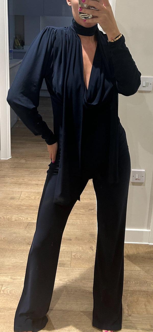 john varvatos Navy Cowl Neck Long Sleeve Loungewear