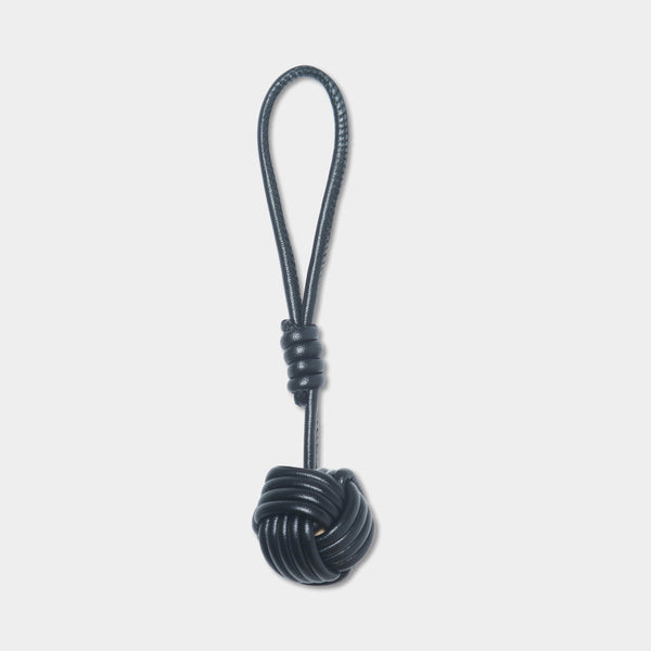 johnny loves rosie Black Luxury Rope Tie Leather Keyring