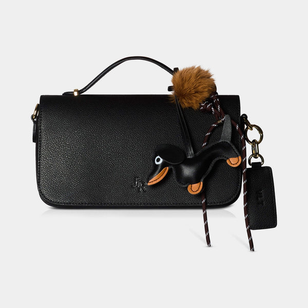 Johnny Loves Rosie Cambridge Luxe Leather Top Handle Bag - Black