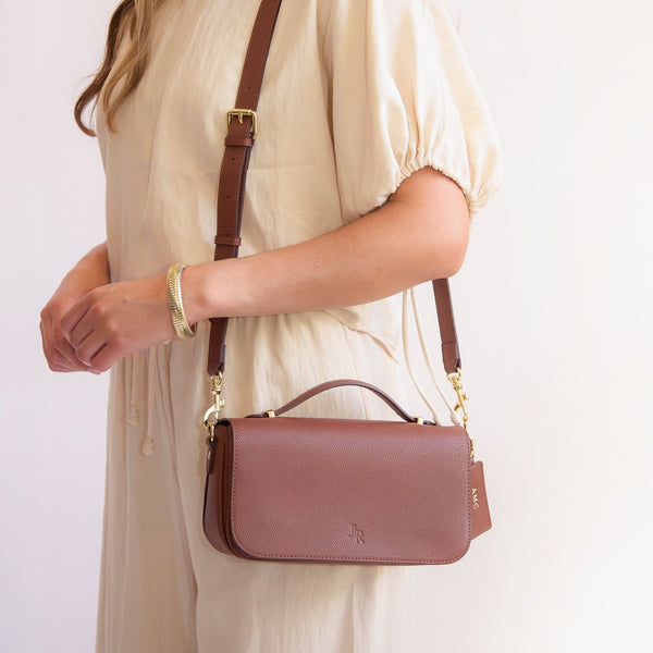 Johnny Loves Rosie Cambridge Luxe Leather Top Handle Bag - Tan