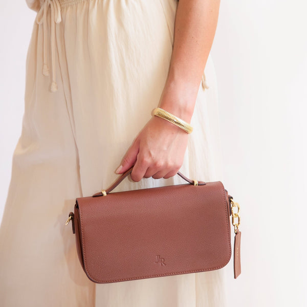 Johnny Loves Rosie Cambridge Luxe Leather Top Handle Bag - Tan
