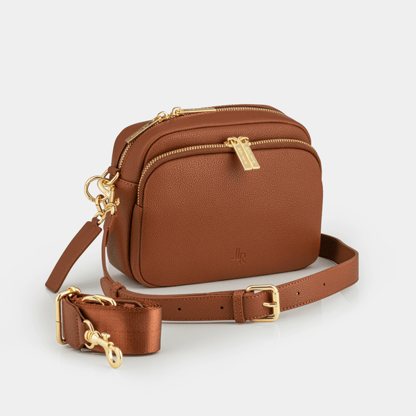 Johnny Loves Rosie Chelsea Maxi Crossbody Luxe Leather Bag - Tan