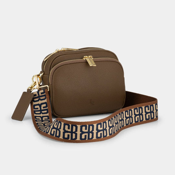 johnny loves rosie Chelsea Midi Crossbody Luxe Leather Bag - Chocolate Brown