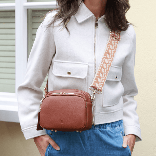 Johnny Loves Rosie Chelsea Midi Crossbody Luxe Leather Bag Tan