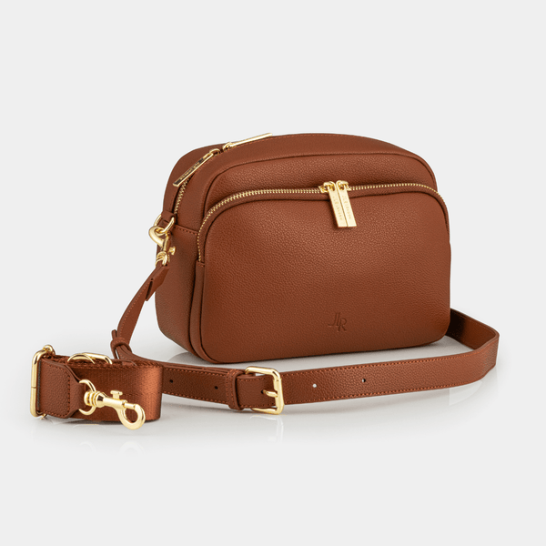 Johnny Loves Rosie Chelsea Midi Crossbody Luxe Leather Bag Tan