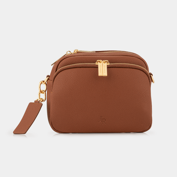 Johnny Loves Rosie Chelsea Midi Crossbody Luxe Leather Bag Tan