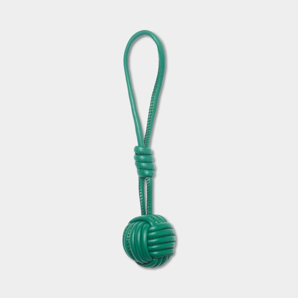 johnny loves rosie Dark Green luxury Rope Tie Leather Keyring
