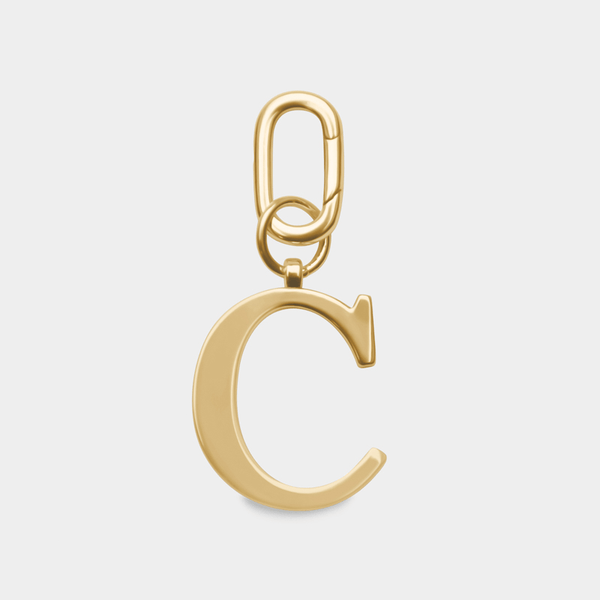 johnny loves rosie C - Gold Metal Letter Keyring