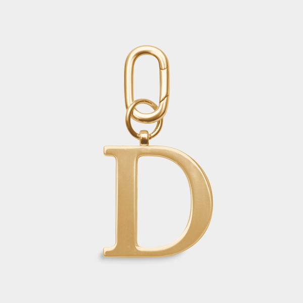 johnny loves rosie D - Gold Metal Letter Keyring