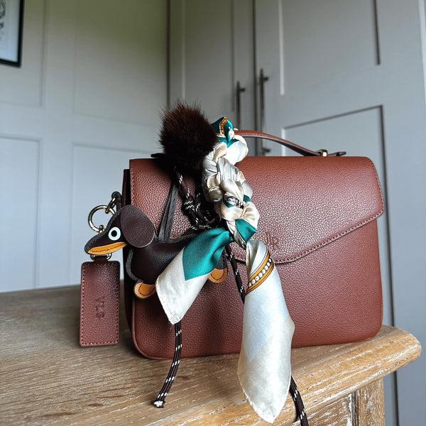 Johnny Loves Rosie Dachshund Dog Charm - Brown