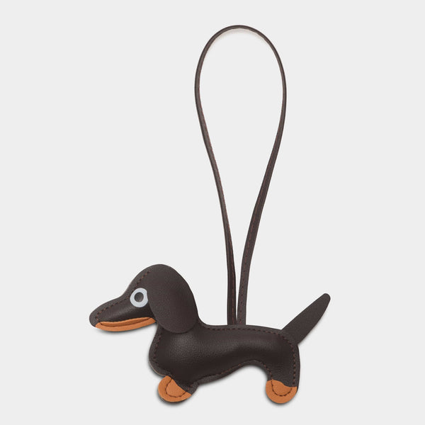 johnny loves rosie Dachshund Dog Charm - Brown