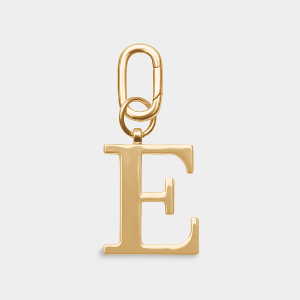johnny loves rosie E - Gold Metal Letter Keyring