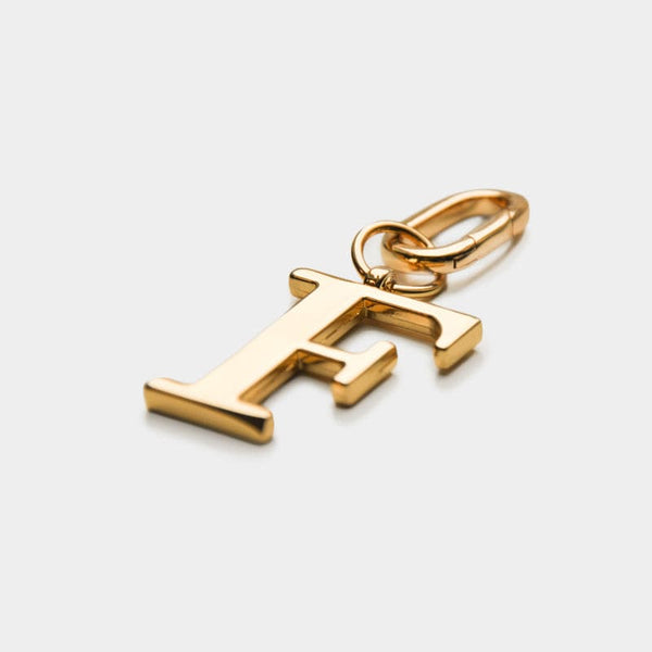 Johnny Loves Rosie F - Gold Metal Letter Keyring