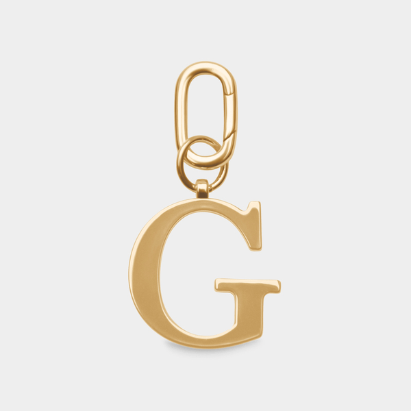 johnny loves rosie G - Gold Metal Letter Keyring