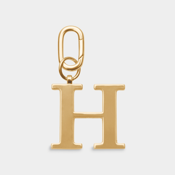 johnny loves rosie H - Gold Metal Letter Keyring