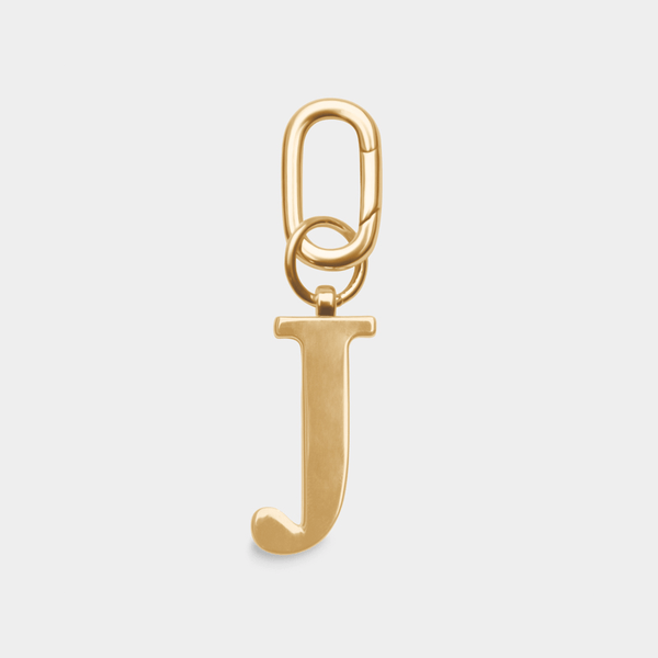 johnny loves rosie J - Gold Metal Letter Keyring