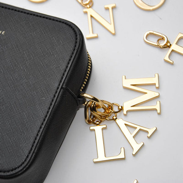 Johnny Loves Rosie K - Gold Metal Letter Keyring