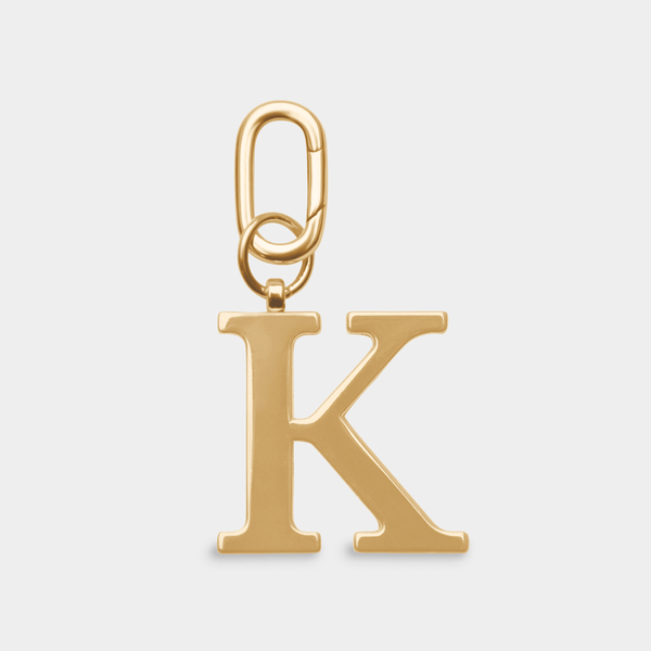 johnny loves rosie K - Gold Metal Letter Keyring