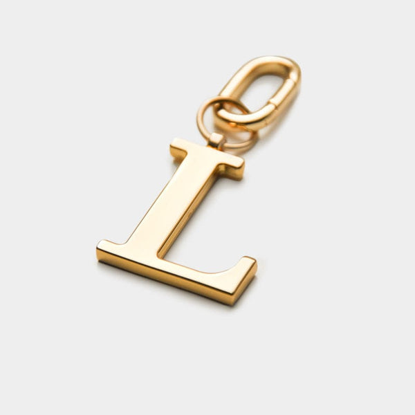 Johnny Loves Rosie L - Gold Metal Letter Keyring