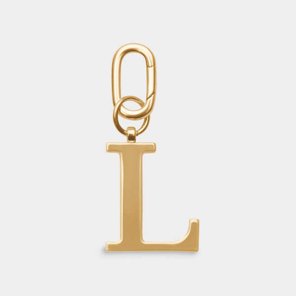johnny loves rosie L - Gold Metal Letter Keyring