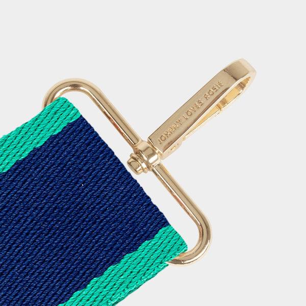 Johnny Loves Rosie Luxe Blue & Navy Stripe Bag Strap