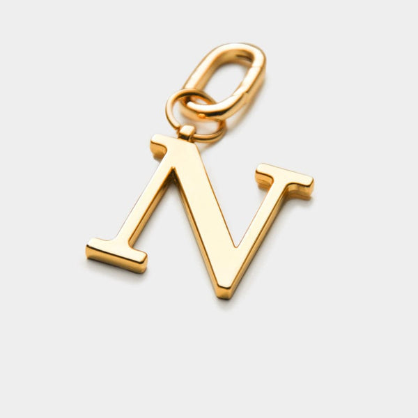 Johnny Loves Rosie N - Gold Metal Letter Keyring