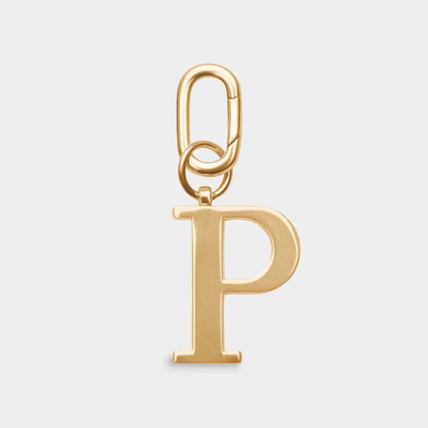johnny loves rosie P - Gold Metal Letter Keyring