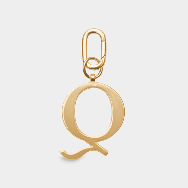 johnny loves rosie Q - Gold Metal Letter Keyring