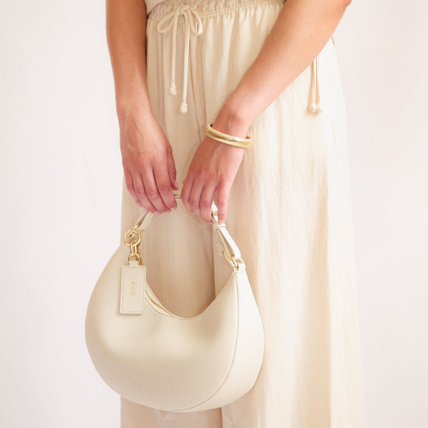 Johnny Loves Rosie Rudy Midi Half Moon Bag - Ecru