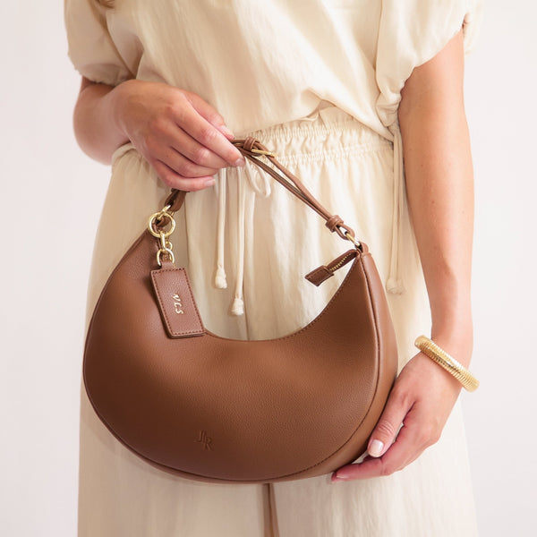 Johnny Loves Rosie Rudy Midi Half Moon Bag - Tan