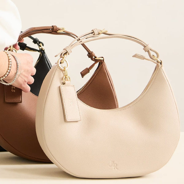 Johnny Loves Rosie Rudy Midi Half Moon Bag - Taupe