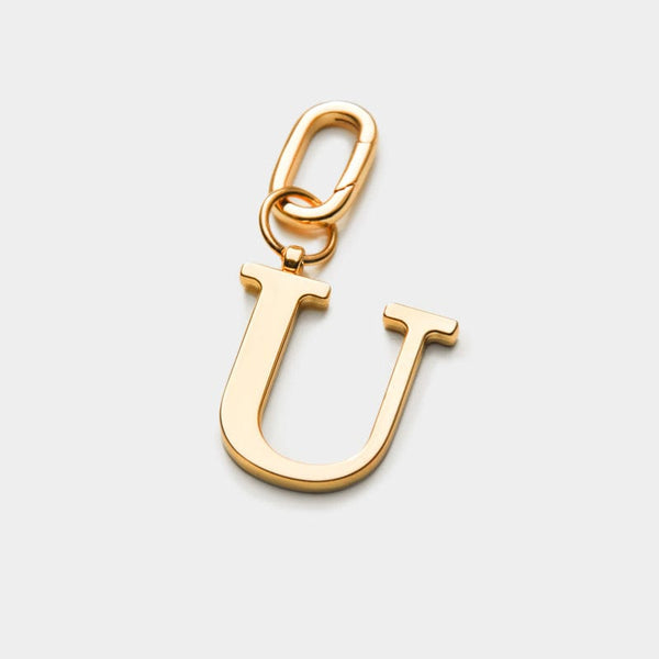 Johnny Loves Rosie U - Gold Metal Letter Keyring