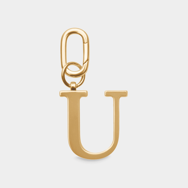 johnny loves rosie U - Gold Metal Letter Keyring