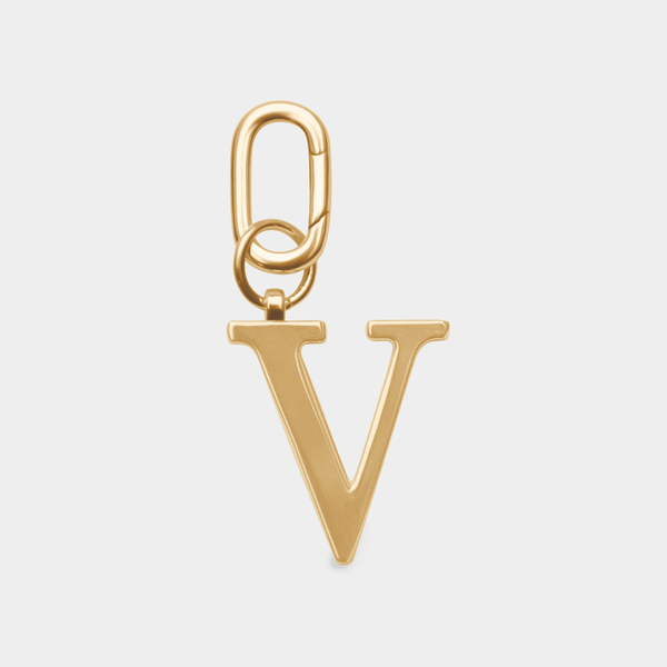 johnny loves rosie V - Gold Metal Letter Keyring