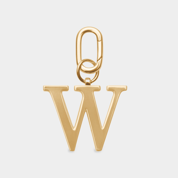 johnny loves rosie W - Gold Metal Letter Keyring