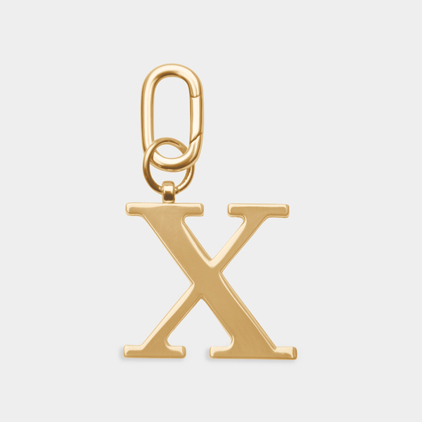 johnny loves rosie X - Gold Metal Letter Keyring